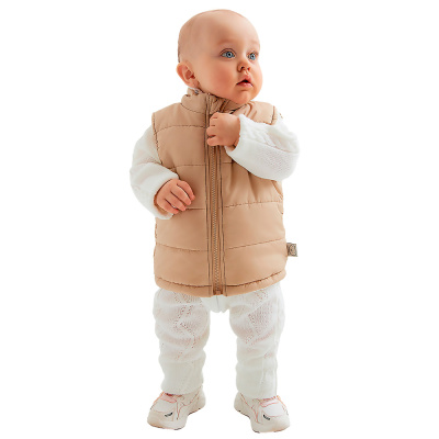 Жилет утепленный для мальчика и девочки Крошка Я бежевый 1